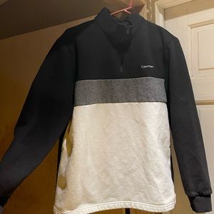 Black, grey, and white Calvin Klein 1/4 zip size large